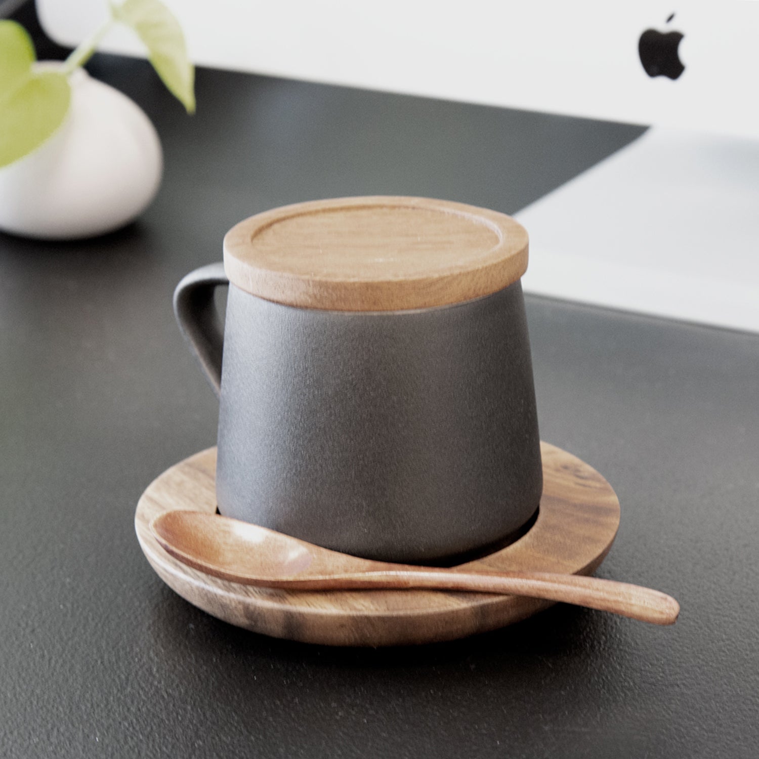 Wood Lid Mug-Tea Shop