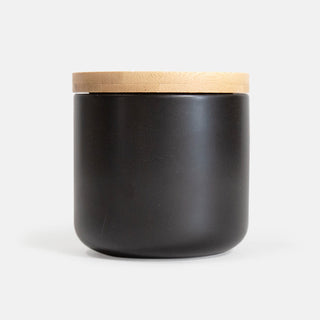 50% OFF Minor Scratches on Lid | Ceramic Cylinder Storage Jar With Wood Lid/Minimalist Kitchen Organizer Food Storage Jar