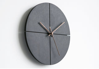 Modern Blackout Circle Wall Clock With Walnut Hands/Contemporary Silent Wall Clock/Minimalist Wall Art Decor