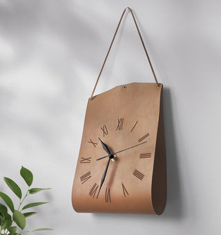Leather Wall Clock / Minimal Hanging Wall Clock / Modern Wall Decor / Housewarming Gift / Gift for Dad