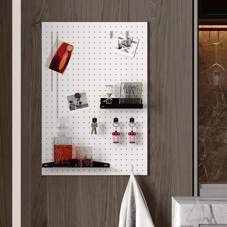 Minimalist Pegboard Wall / Modular Wall Shelf Organizer / DIY Pegboard Display Shelf / Magnetic Memo & Photo Board / Notice Board