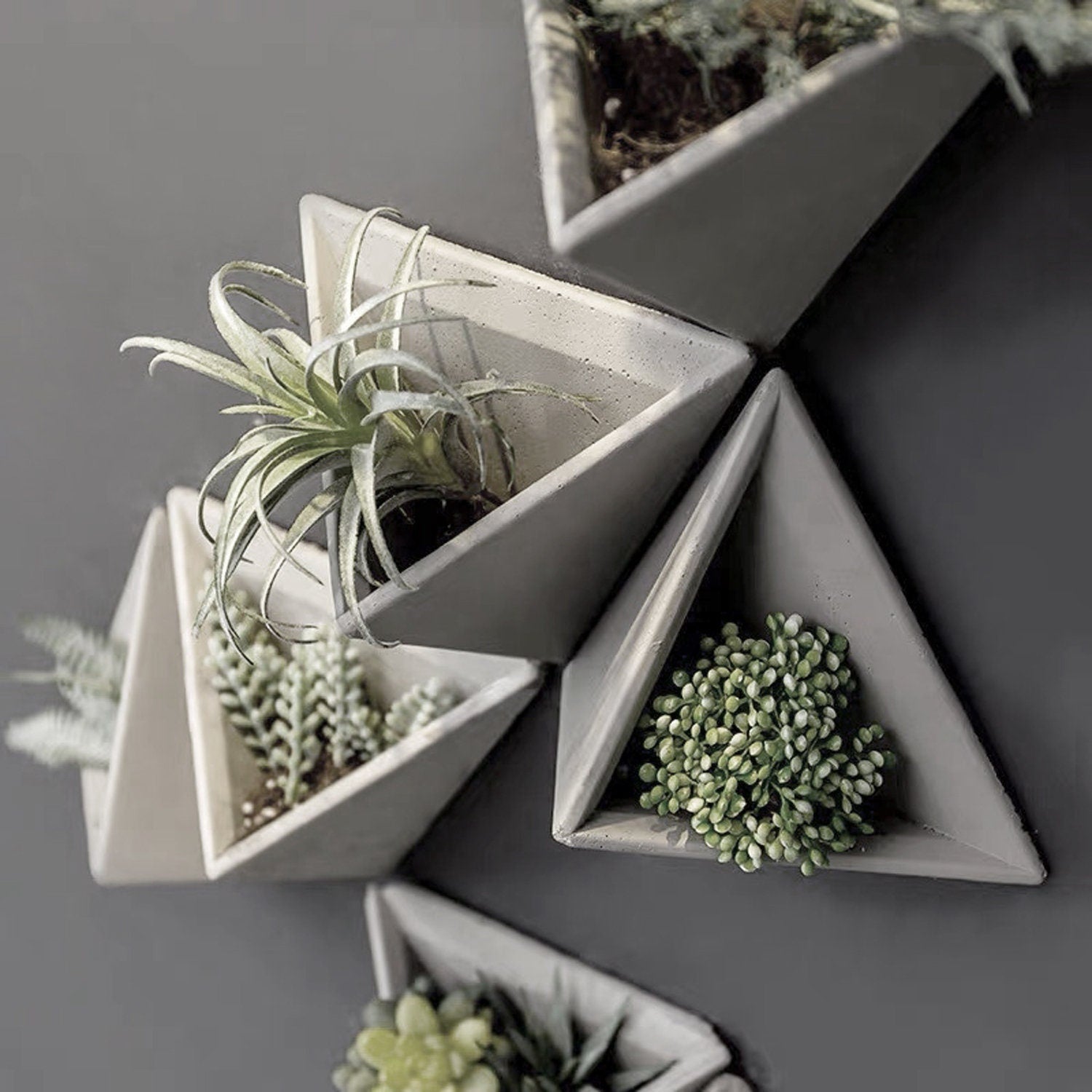 Triangular Concrete Wall Plant Pot