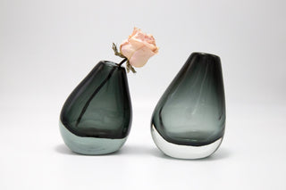 Modern Gradient Water Drop Glass Vase / Organic Hand Blown Glass Vase / Handmade Home Decor / Minimalist Living Room Accent Piece