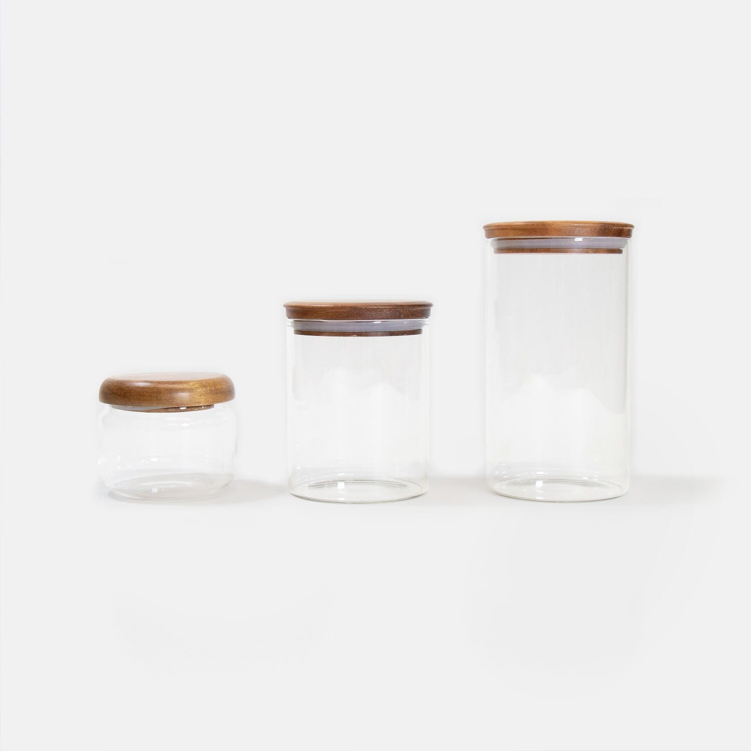 Modern Airtight Glass Canisters with Wood lids – MMEP.