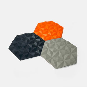 Geometric Silicone Non-Slip Trivet Set / Heat Resisitant Mat and Coaster / Pot Holders
