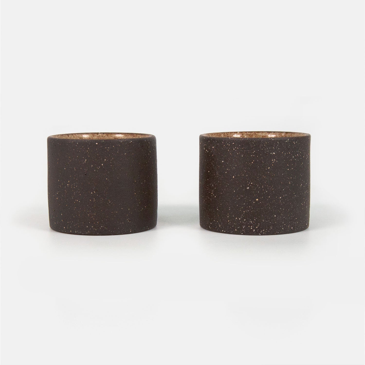 Handmade Ceramic Speckled Black Mini Cup Set / Coffee Shot and Tea Cups