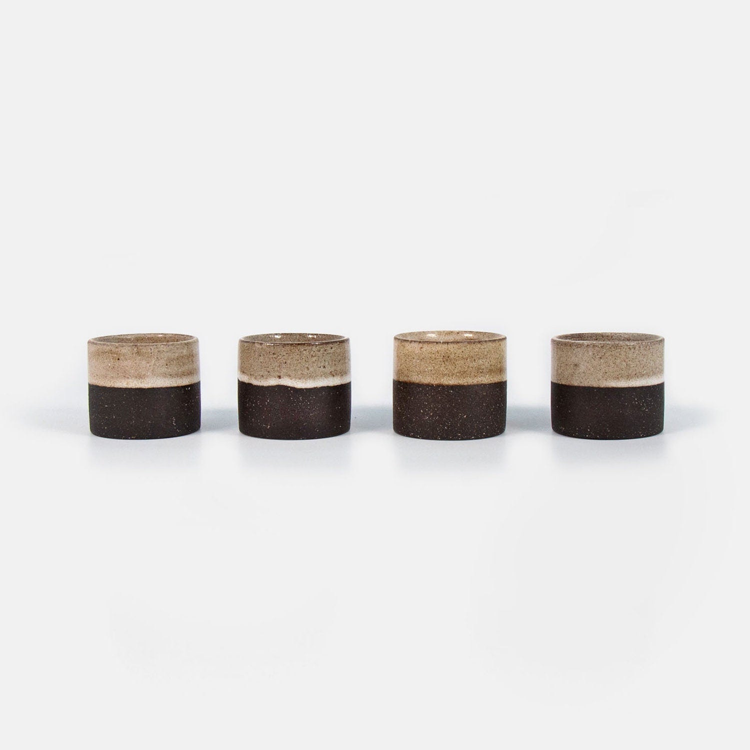 Handmade Black and Beige Mini Cup Set / Coffee Shot and Tea Cups