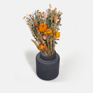 Modern Frosted Glass Vase in Dark Denim Blue | Minimalist Blue Vase for Flower Bouquets | Housewarming gift for Her