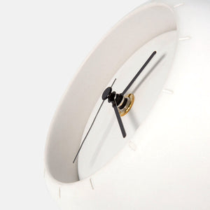 Minimalist Designer Round Concrete Table Clock / Clock with Storage Pocket