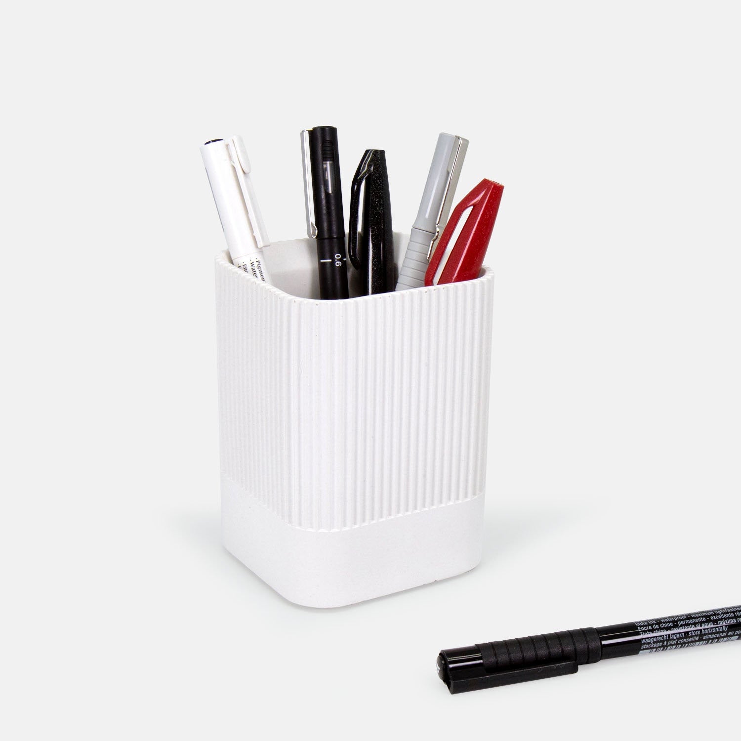 Striped Concrete Pen Holder | Desk top accessories for office and home | Back to school gift