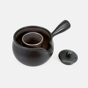 Zen Elegance Black Ceramic Teapot with Built-In Infuser