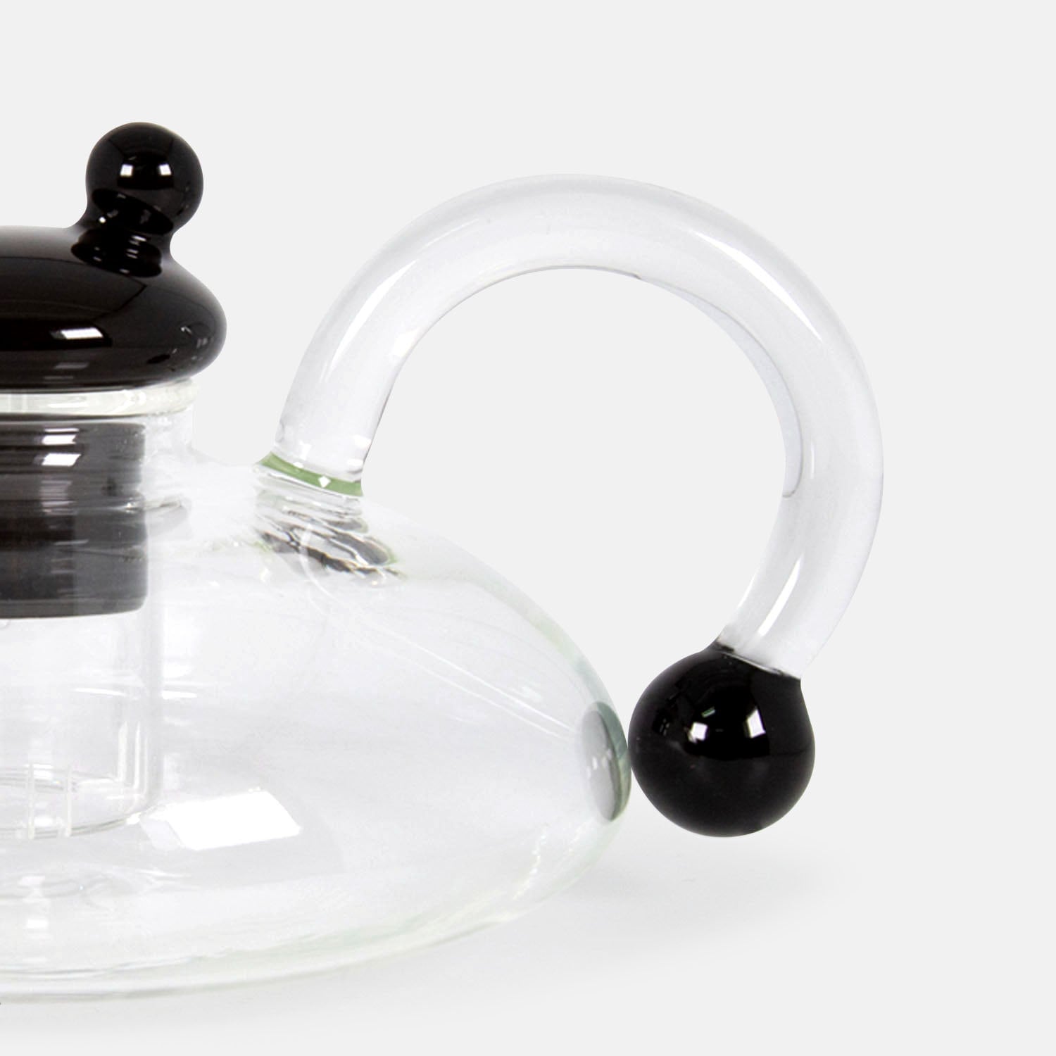 Charm Round Knob Glass Teapot with Infuser