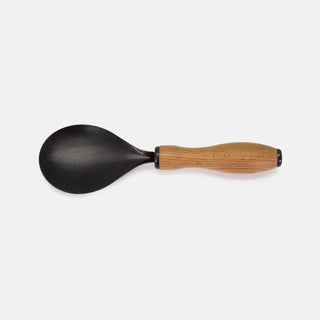 Stainless Steel Non-Stick Serving Spoon with Wooden Handle