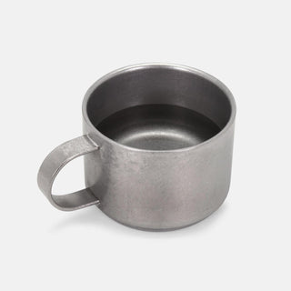 Matte Stainless Steel Double-Wall Mug Set of 5 with Holder Stand